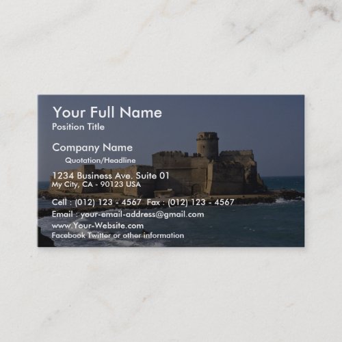 Aragonese Castle, Calabria, Italy Business Card Templates