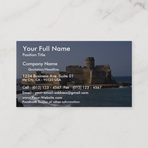 Customizable Aragonese Castle, Calabria, Italy Business Card Templates