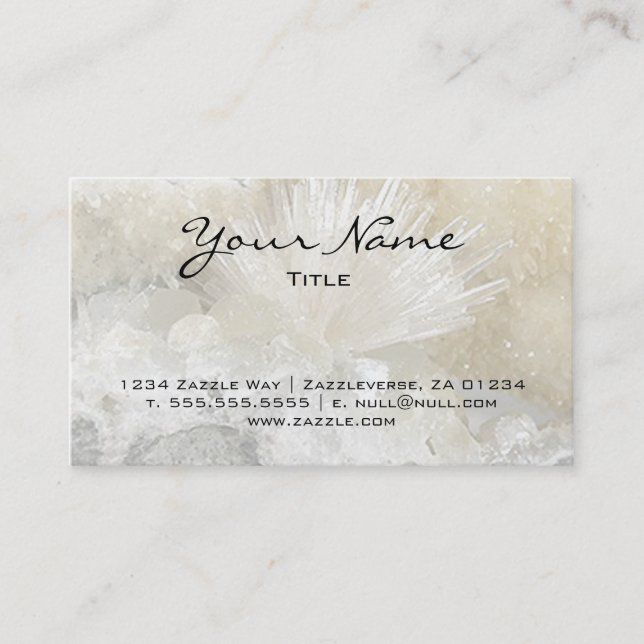 Aragonite and Quartz Business Card (Front)