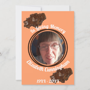 Aragonite Crystal Memory Poem Photo Memorial Card