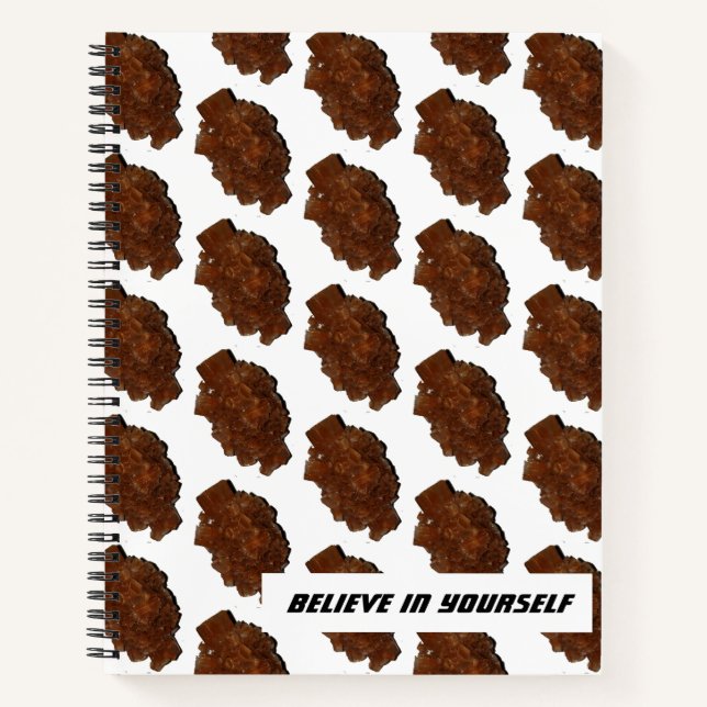 Aragonite Crystal Photo Tiled Believe in Yourself Notebook (Front)