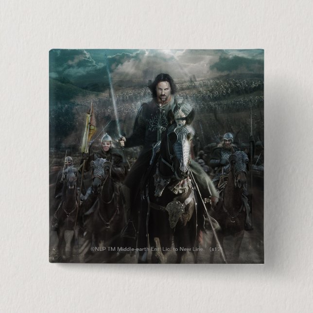 Aragorn Leading on Horse Button (Front)