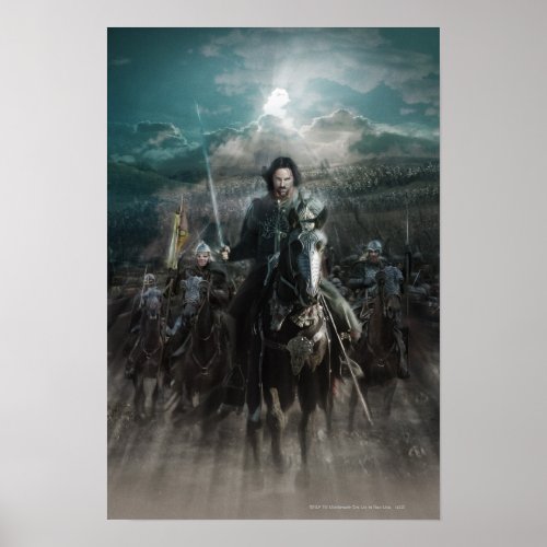 Aragorn Leading on Horse Poster