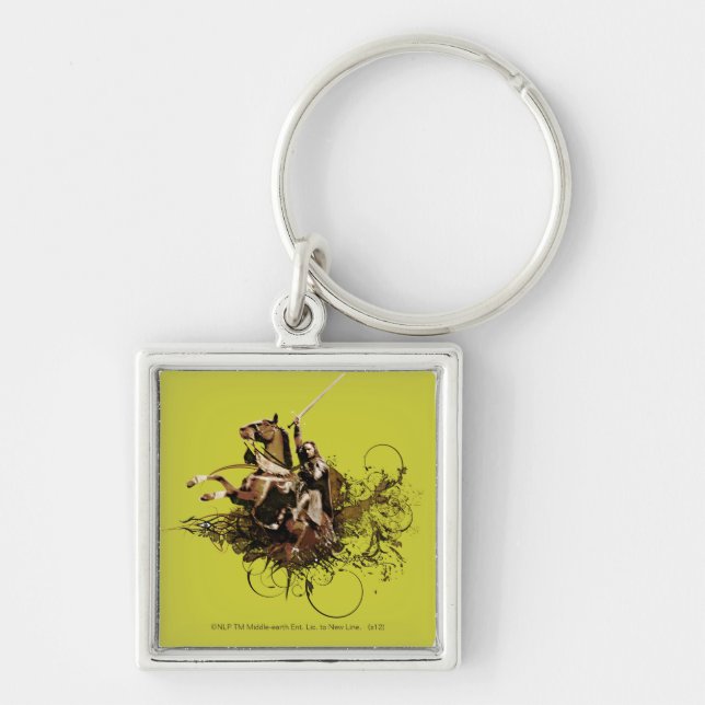 Aragorn Riding a Horse Vector Collage Keychain (Front)
