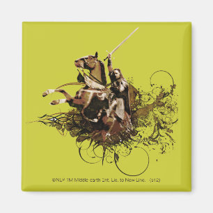 Aragorn Riding a Horse Vector Collage Magnet