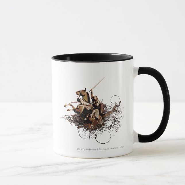 Aragorn Riding a Horse Vector Collage Mug (Right)