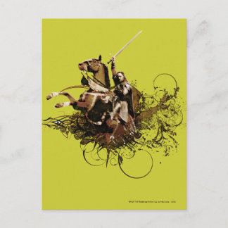 Aragorn Riding a Horse Vector Collage Postcard