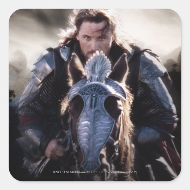 Aragorn Riding Horse Square Sticker (Front)