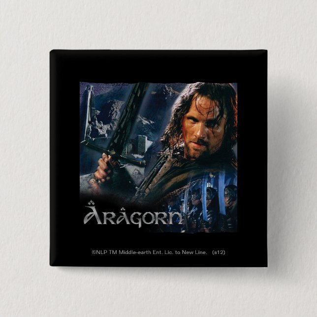 Aragorn With Army Pinback Button (Front)