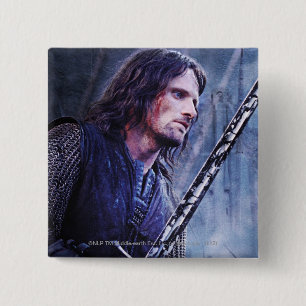 Aragorn with blood pinback button