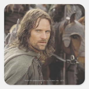 Aragorn with horse square sticker