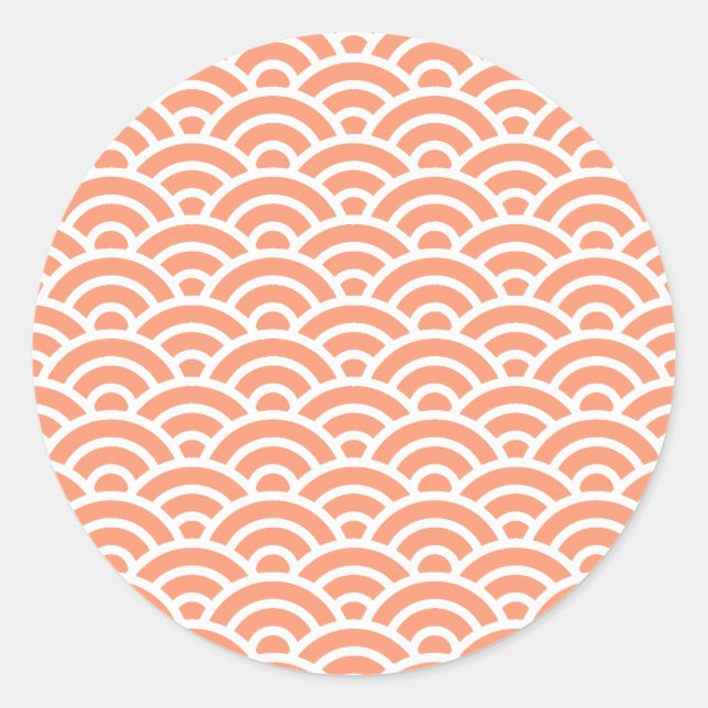 ARAISYU 49 Seigaiha Waves - Energetic Ver.  Classic Round Sticker (Front)