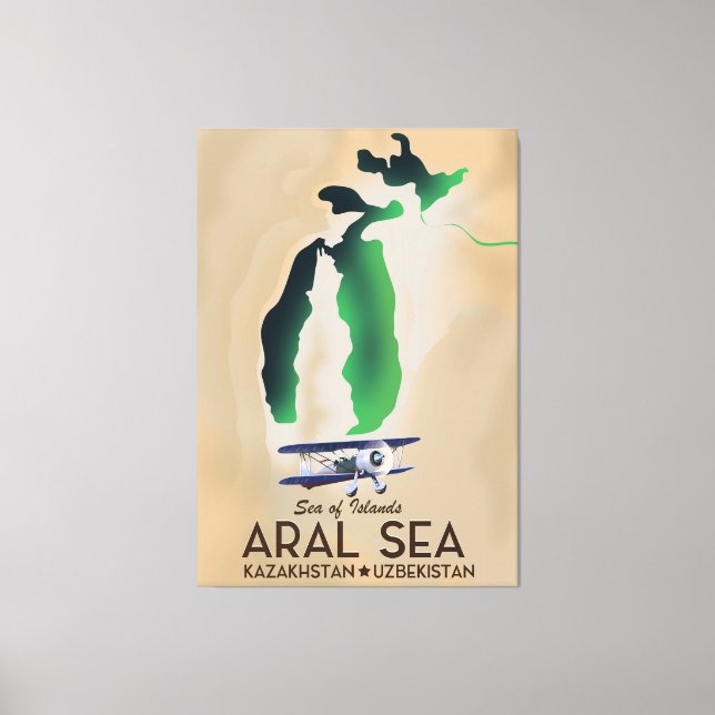 Aral Sea Travel poster map Canvas Print (Front)