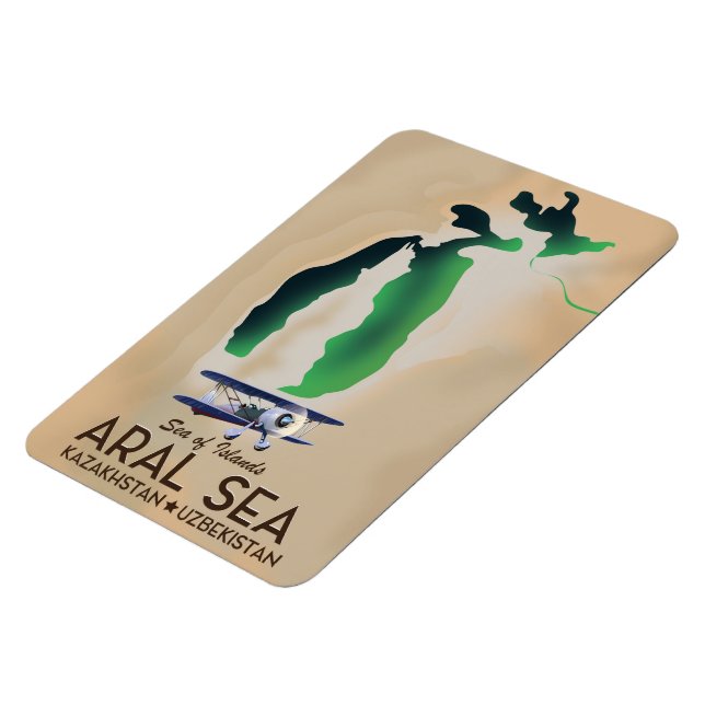 Aral Sea Travel poster map Magnet (Left Side)
