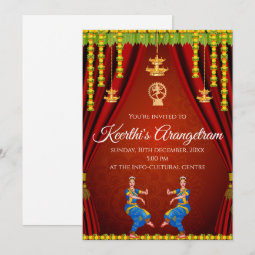 Arangetram invitation & Arangetram ceremony invite | Zazzle