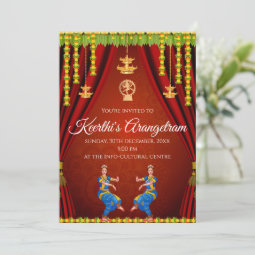 Arangetram invitation & Arangetram ceremony invite | Zazzle