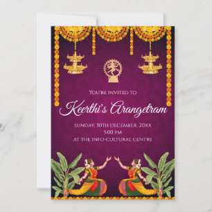 Arangetram invite & Bharatnatyam show Invitation