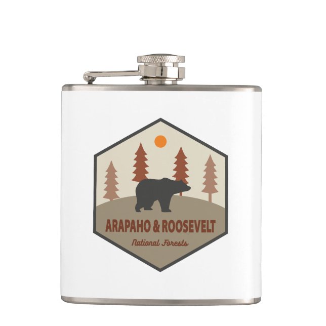 Arapaho And Roosevelt National Forests Bear Flask (Front)