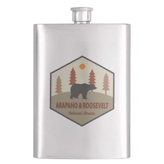 Arapaho And Roosevelt National Forests Bear Flask (Front)