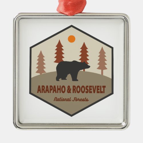 Arapaho And Roosevelt National Forests Bear Metal Ornament