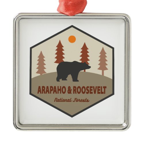 Arapaho And Roosevelt National Forests Bear Metal Ornament
