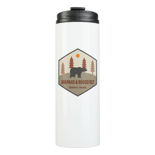 Arapaho And Roosevelt National Forests Bear Thermal Tumbler (Front)
