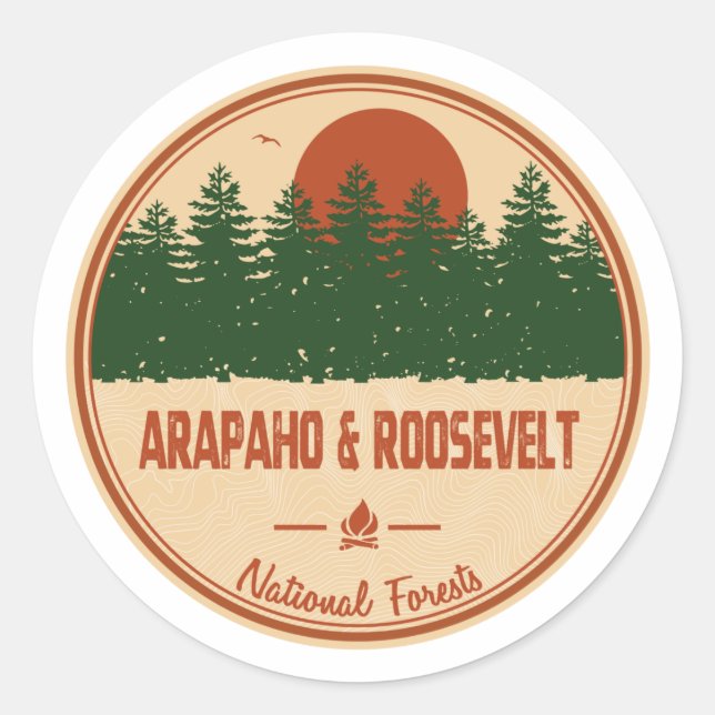 Arapaho And Roosevelt National Forests Classic Round Sticker (Front)