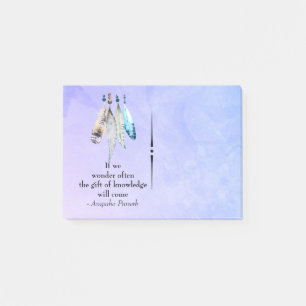 Arapaho Native American Proverb with Feathers Post-it Notes