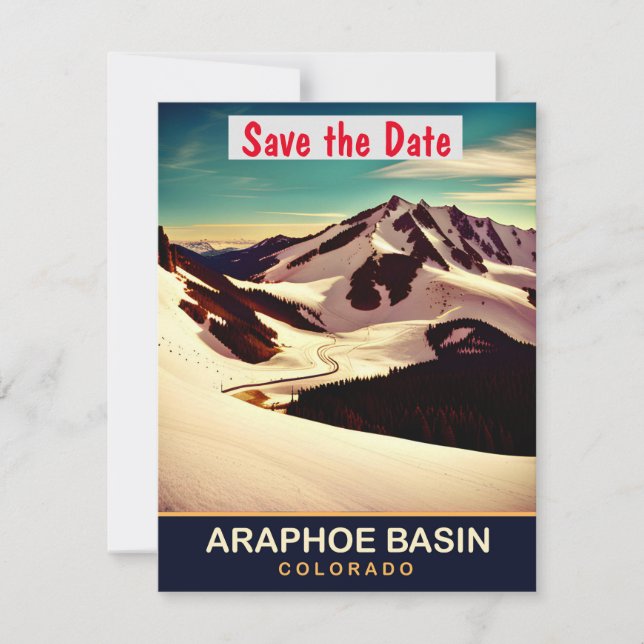 Arapahoe Basin Colorado Peak Wedding Invitation (Front)