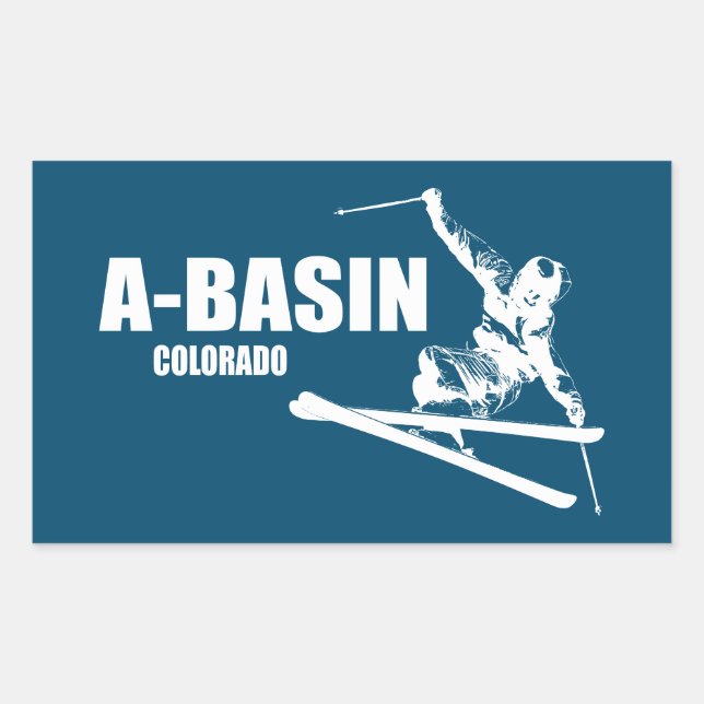 Arapahoe Basin Colorado Skier Rectangular Sticker (Front)