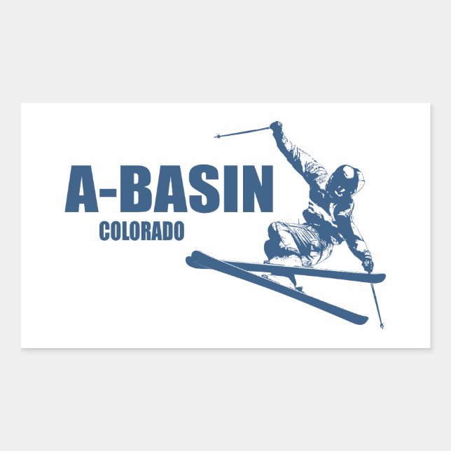 Arapahoe Basin Colorado Skier Rectangular Sticker (Front)