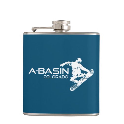 Arapahoe Basin Colorado Snowboarder Flask