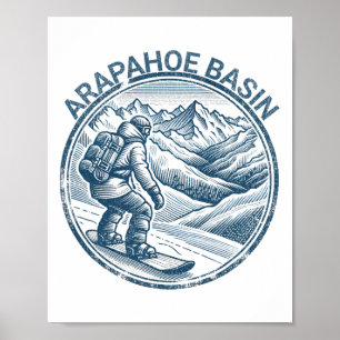 Arapahoe Basin Snowboarding Snowboarder Poster