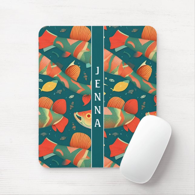 Arapaima Geometric Colourful Custom Pattern Mouse Pad (With Mouse)