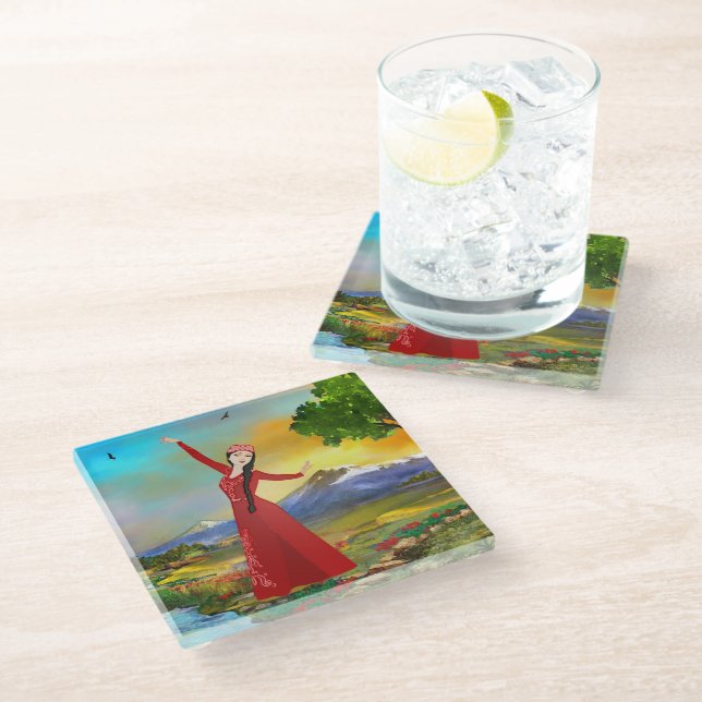 Ararat Dancer Glass Coaster (Angled)