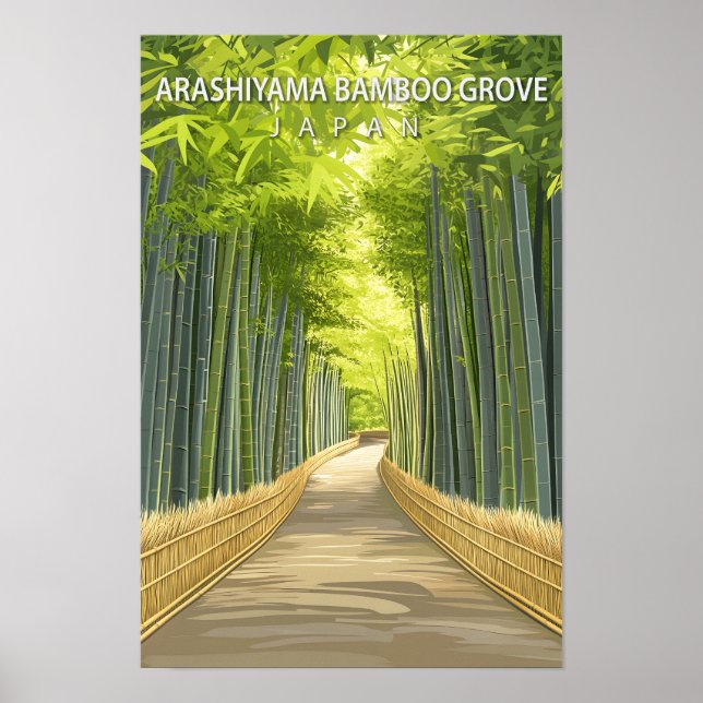 Arashiyama Bamboo Grove Japan Travel Poster (Front)