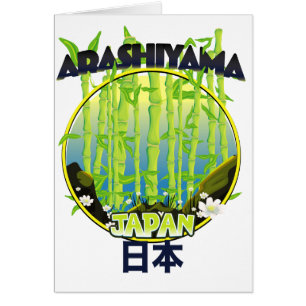 Arashiyama Japan travel logo Cards