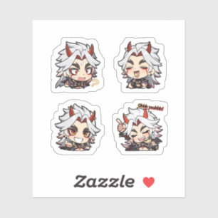 Arataki Itto Genshin Impact 4 Pack Sticker Sheet
