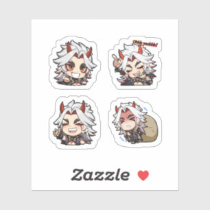 Arataki Itto Genshin Impact 4 Pack Sticker Sheet