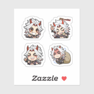 Arataki Itto Genshin Impact 4 Pack Sticker Sheet