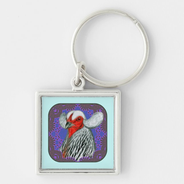 Araucana Head Framed Keychain (Front)