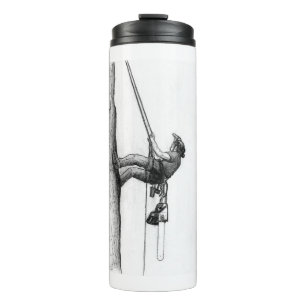Arb Art Arborist Tree Surgeon Chainsaw card Thermal Tumbler