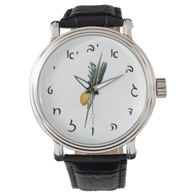 Arba Minim - Hebrew Script Numerals Watch (Front)