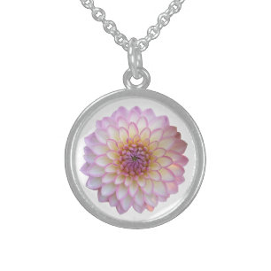 Arbatax Dahlia, Pink Flower Sterling Silver Necklace