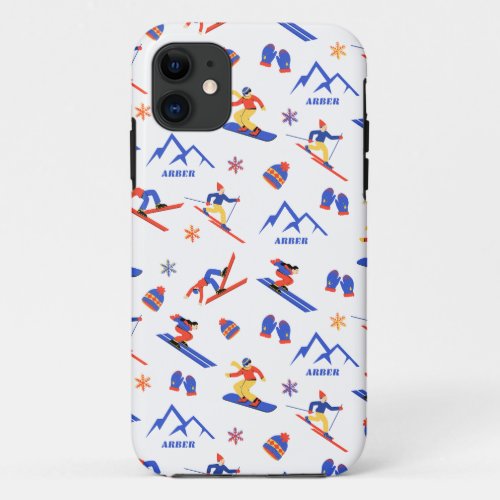 Arber Bavaria Germany Ski Snowboard Pattern iPhone 11 Case