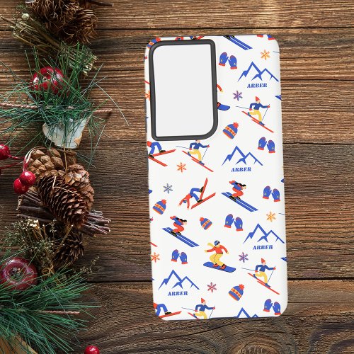 Arber Bavaria Germany Ski Snowboard Pattern Samsung Galaxy S21 Ultra Case