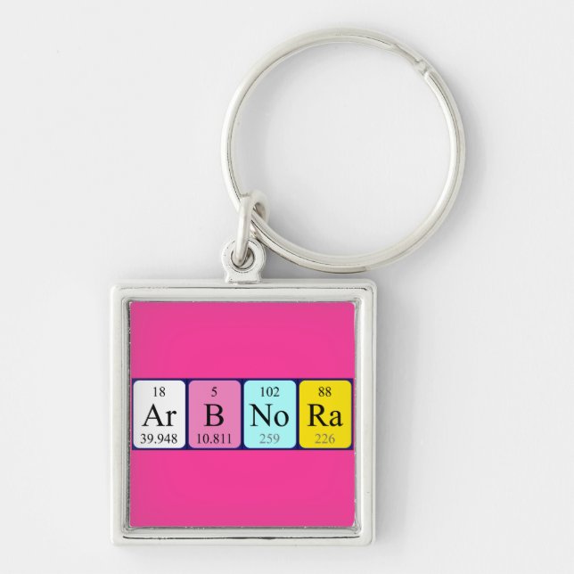 Arbnora periodic table name keyring (Front)