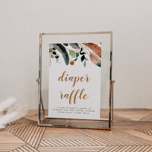ARBOR Bohemian Feather Greenery Baby Diaper Raffle