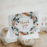 ARBOR Bohemian Feather Greenery Wreath Boho Thank You Card<br><div class="desc">This thank you card features a watercolor greenery and feather wreath with a fun script font. Easily edit all wording to meet the needs of your event. This is perfect for you fall boho baby shower or can be used for any other event.</div>