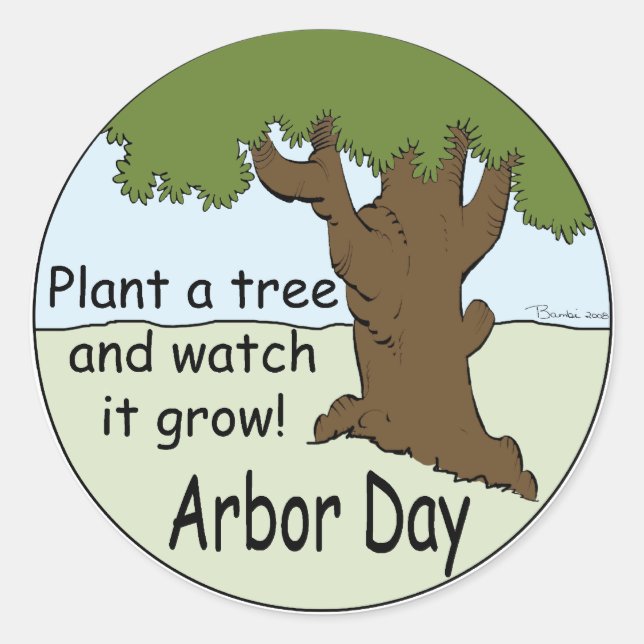 Arbor Day Classic Round Sticker (Front)